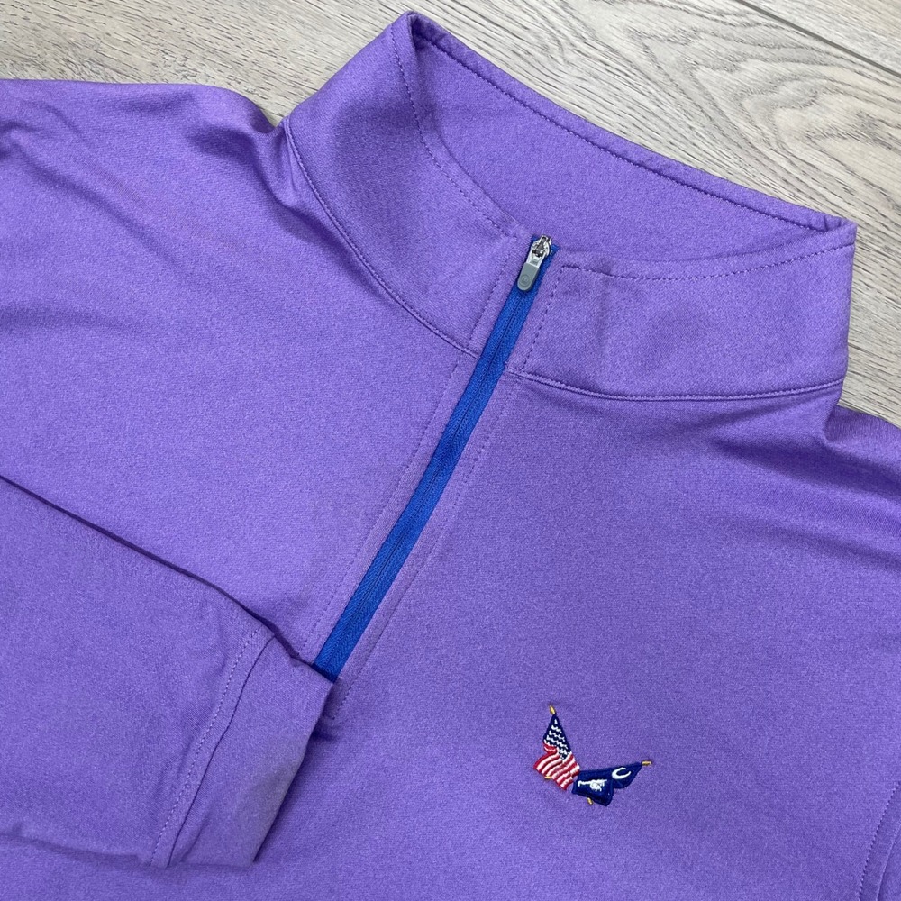 Peter Millar Secession Club Quarter Zip Pullover Mens Large Purple